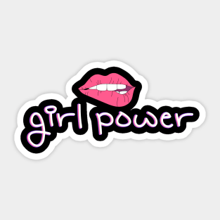 Girl Power Rose Lipstick Positive Slogan To Girl Empowerment Sticker